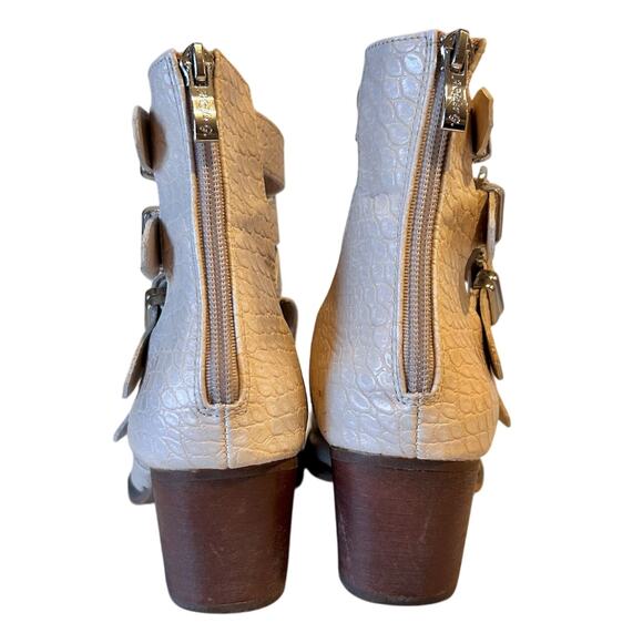 Arider Girl Eleven Croco Heeled Ankle Boots Size 8.5 Boho Country Western Buckle - Picture 5 of 10